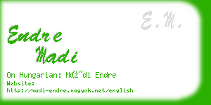 endre madi business card